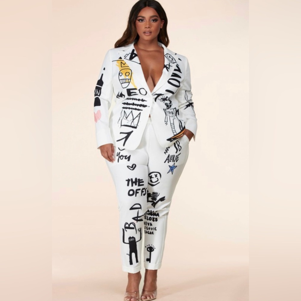 ART TATTOO BLAZER PANT SET
